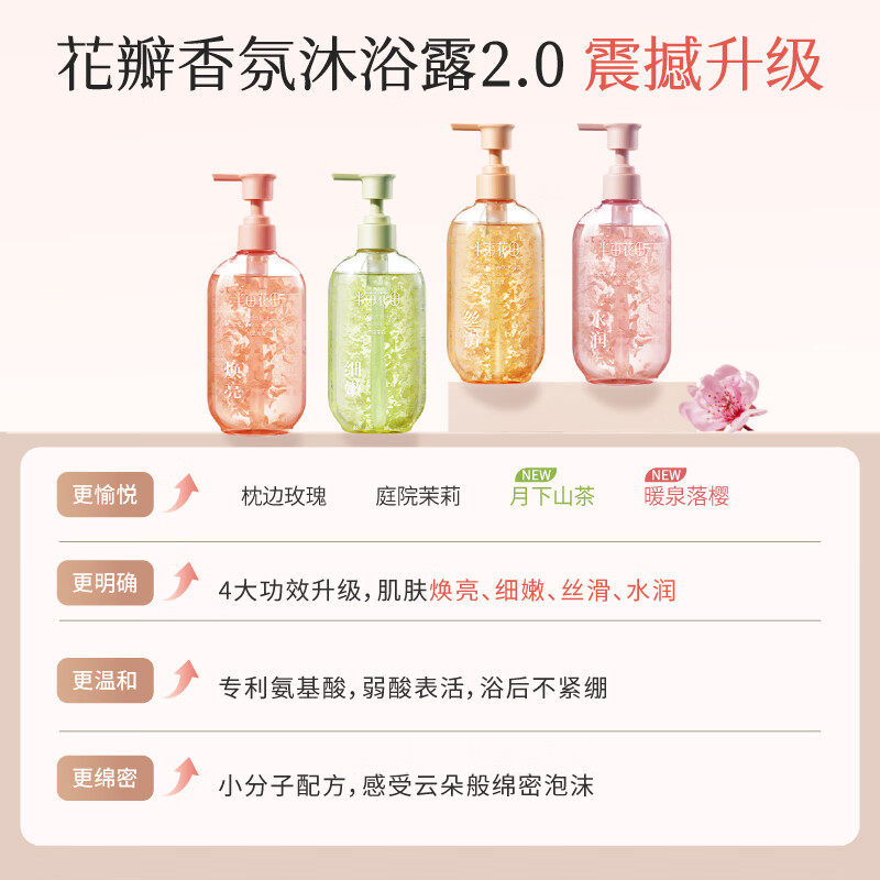 半亩花田氨基酸花瓣沐浴露持久留香滋润清爽保湿清洁洗澡沐浴液,淘宝优惠券,粉丝福利购,淘宝优惠卷