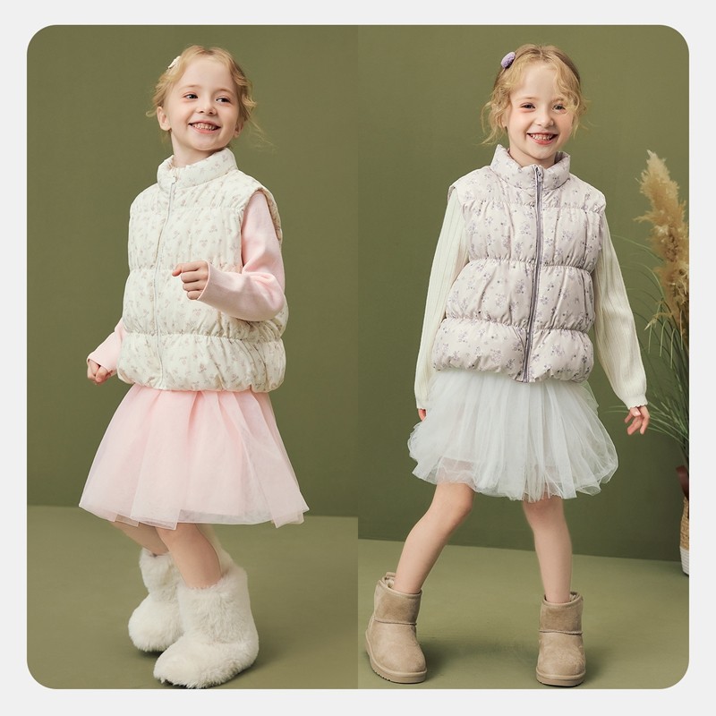 【真心绒】迷你巴拉女童三防羽绒马甲拒水绒马甲儿童2025冬新款,淘宝优惠券,粉丝福利购,淘宝优惠卷