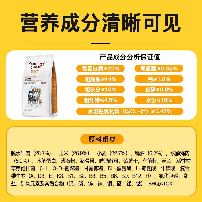 畅享优品全价成犬粮牛肉紫薯狗粮中型犬大型犬通用牛肉鸡肉高营养,淘宝优惠券,粉丝福利购,淘宝优惠卷