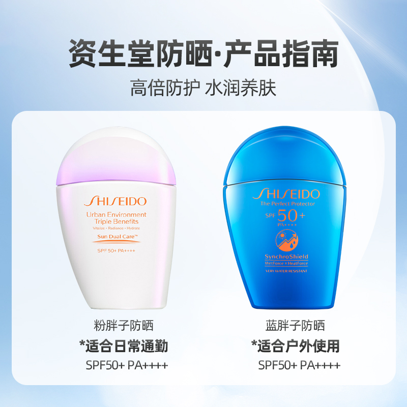 Shiseido/资生堂新艳阳夏臻效水动力防晒蓝胖子50ml/粉胖子30ml - 图3