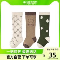 Nido Bear Baby Long Silo Socks Spring Autumn Winter Cotton Socks Stockless Newborns Stockings No-Legged Male Baby Socks