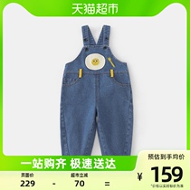 Zizi Bear Boy Cowboy Back Belt Pants Spring Autumn Money 2023 New Children Pants Baby Casual Pants Autumn Clothing Cartoon