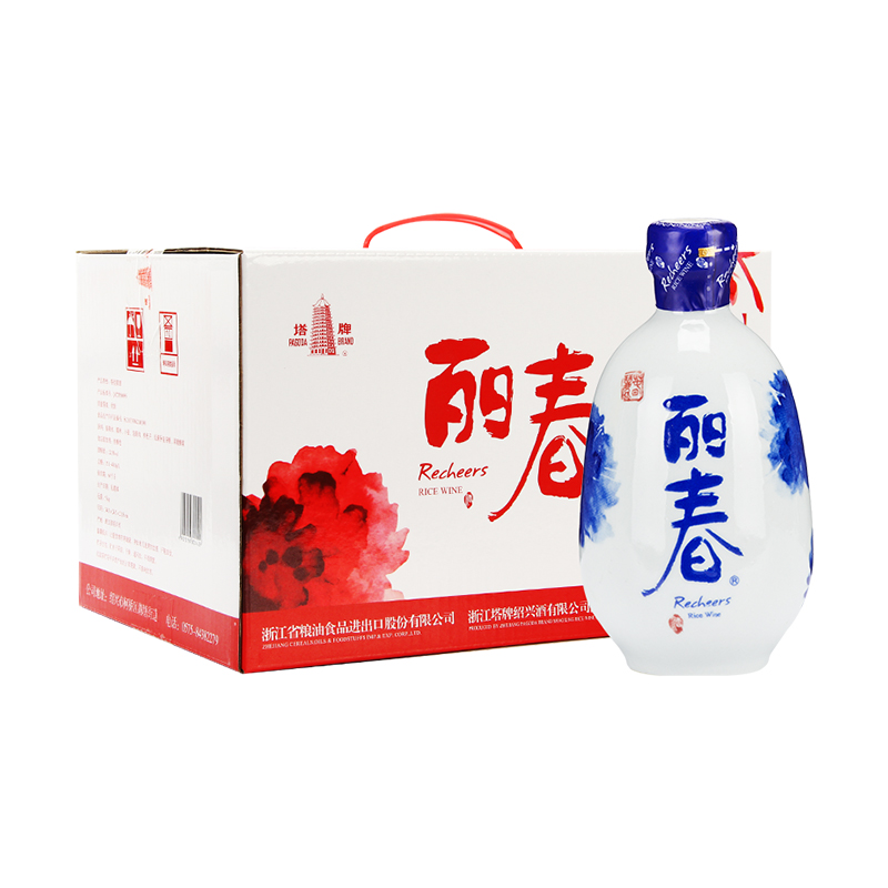 塔牌绍兴黄酒8年牡丹丽春375ml*6瓶整箱装礼盒手工冬酿花雕送礼 - 图0