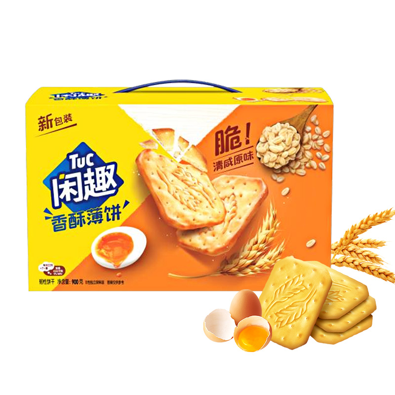 闲趣薄脆饼干自然清咸休闲儿童零食美味早餐咸味饼干空气薄脆 - 图0