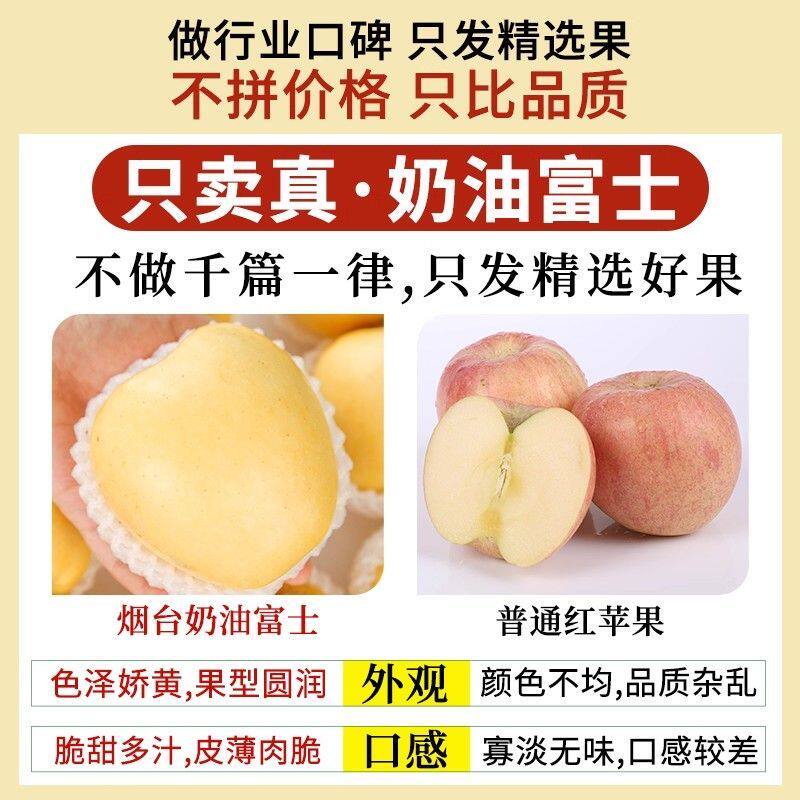 山东烟台黄金奶油富士苹果新鲜水果现货3斤/4.5斤/8.5斤多规格,淘宝优惠券,粉丝福利购,淘宝优惠卷