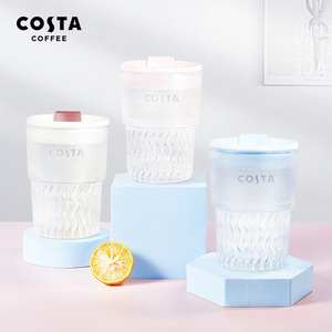 COSTA玻璃水杯双饮杯子高颜值女生水杯随行咖啡杯2025冷饮带吸管