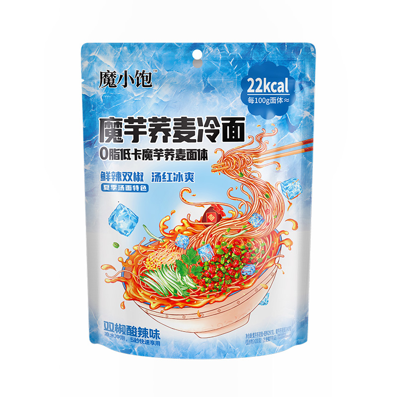 阿宽魔小饱魔芋荞麦冷面双椒酸辣味297g*1袋方便速食低卡免煮即食 - 图3