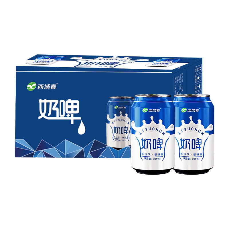 新疆西域春奶啤300ml*12罐装整箱发酵乳酸菌饮料聚会畅饮新疆特产 - 图0