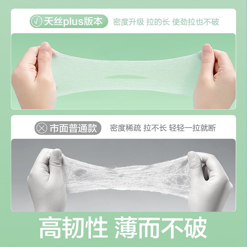 开口湿敷棉可拉伸敷脸专用升级开孔式超细天丝面膜纸补水化妆棉薄