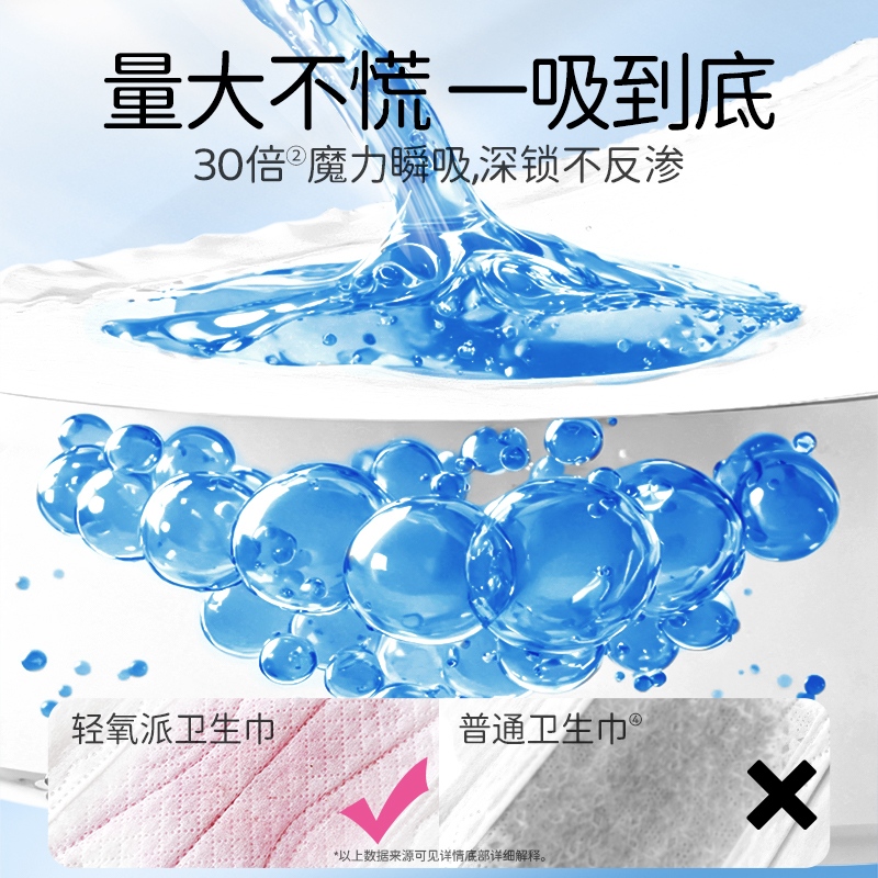 舒莱轻氧派卫生巾日用夜用组合装8包64片防漏超薄干爽透气姨妈巾