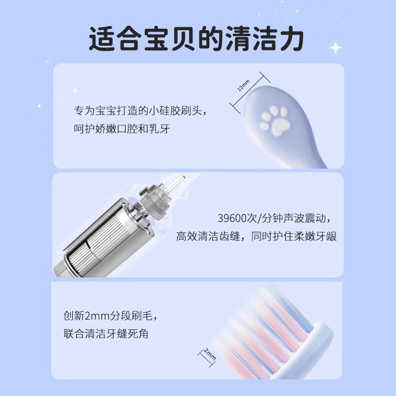 舒客儿童电动牙刷3-6-12岁防蛀软毛换牙期小孩全自动刷牙 - 图1