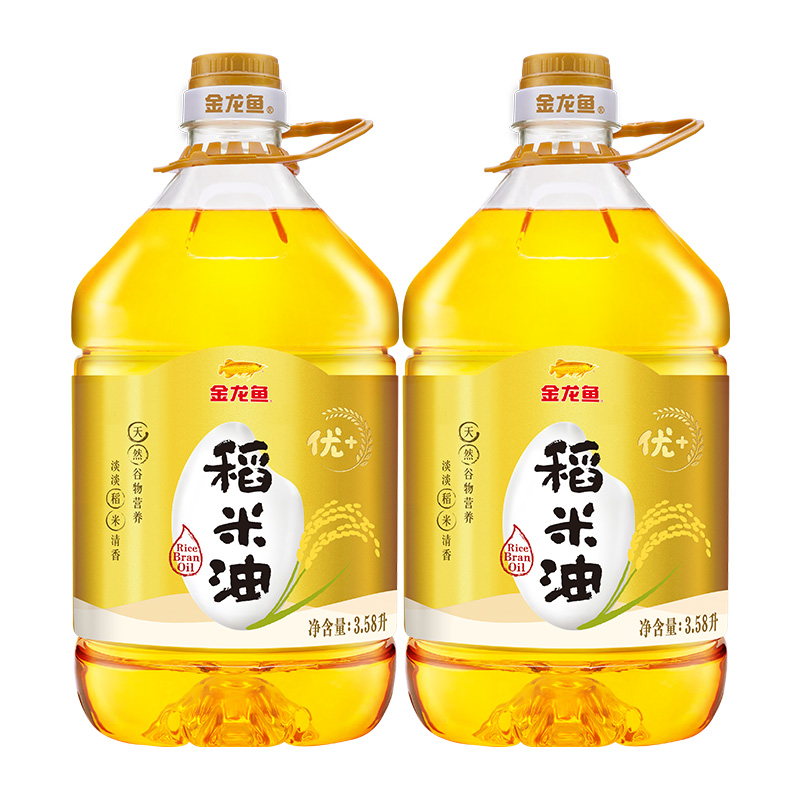 金龙鱼优+ 稻米油3.58L*2桶富含 谷维素 植物甾醇 米糠油食用油 - 图2