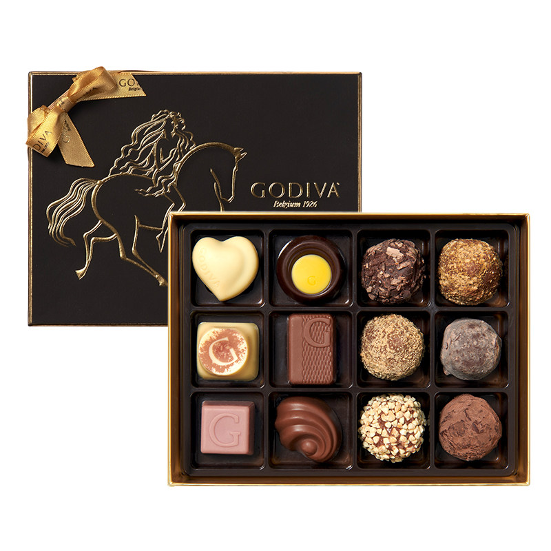 GODIVA歌帝梵双享经典12颗高端礼盒送女友伴手礼糖果端礼盒,淘宝优惠券,粉丝福利购,淘宝优惠卷
