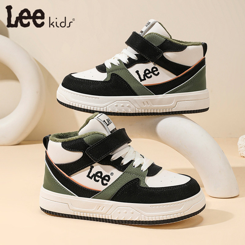 Lee Kids儿童板鞋高帮二棉鞋2025秋冬季新款加绒男女童休闲运动鞋,淘宝优惠券,粉丝福利购,淘宝优惠卷