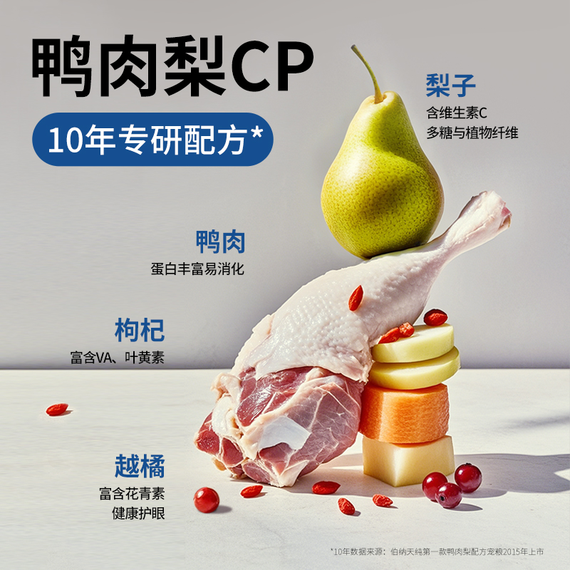 伯纳天纯狗粮舒纯系列鸭肉梨全价全犬期通用型低敏狗粮12kg