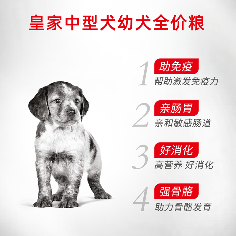 皇家狗粮MEJ32中型犬幼犬全价粮4kg柯基拉布拉多金毛离乳期专用 - 图3