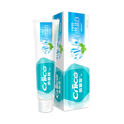 纳爱斯自然盐白牙膏去黄牙垢亮白去口臭120g美白口气清新官方正品