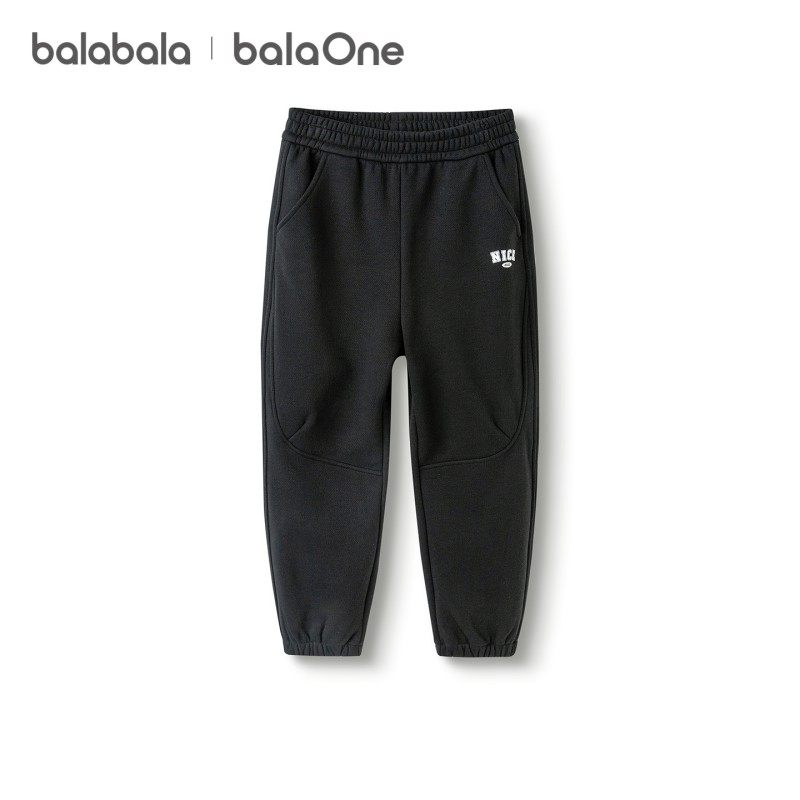 巴拉巴拉balaOne童装儿童加绒运动裤子男童女童长裤2025冬季新款,淘宝优惠券,粉丝福利购,淘宝优惠卷