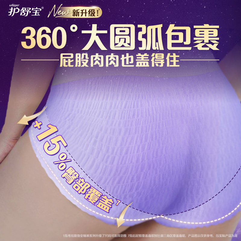 【密封好干净】护舒宝散热安心安睡裤XL12条夜用裤型卫生巾姨妈巾