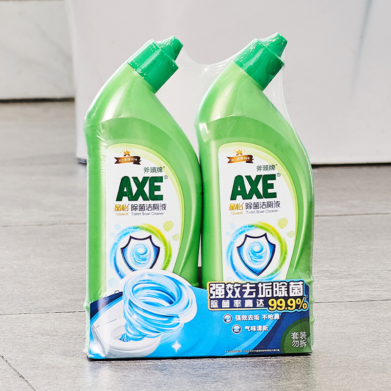 AXE/斧头牌强力去污洁厕液500g*2气味清新挂壁均匀99.9%除菌*-图2