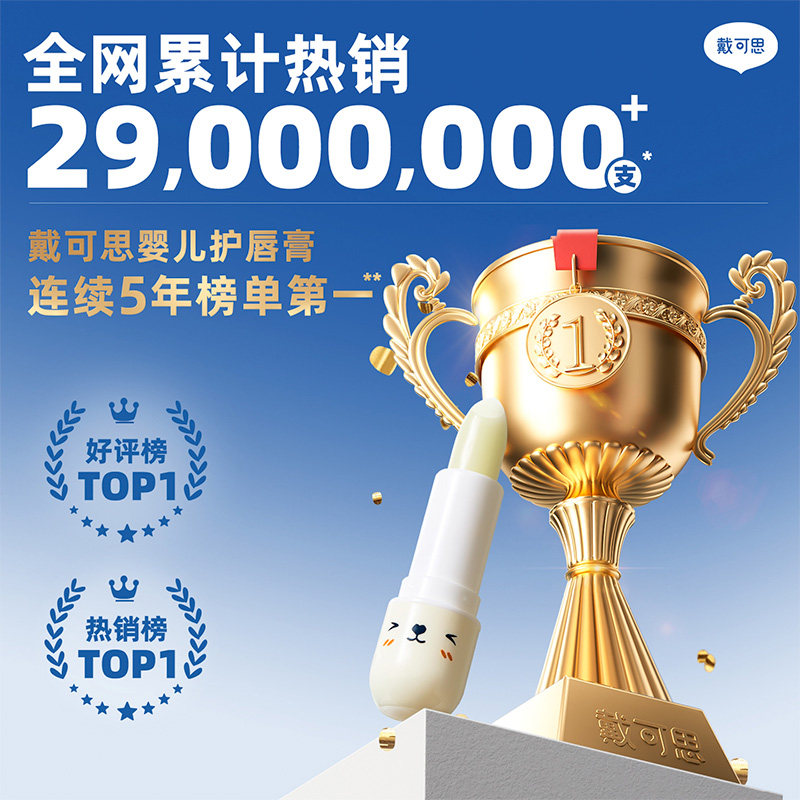 戴可思儿童宝宝婴儿保湿滋润补水护唇膏润唇膏3.6g防干裂女童专用