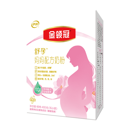 伊利金领冠舒孕产妇孕妇妈妈奶粉400g×1盒基础0段孕早中后期奶粉