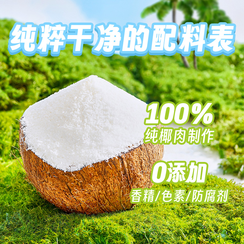 展艺椰蓉100g*2奶油椰丝小方糯米滋蛋糕面包装饰椰奶甜品烘焙原料-图0