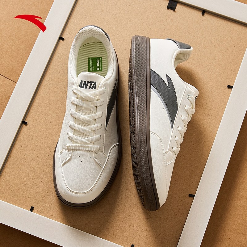 安踏男鞋板鞋2025冬季新品低帮轻便小白鞋舒适休闲耐磨休闲运动鞋,淘宝优惠券,粉丝福利购,淘宝优惠卷