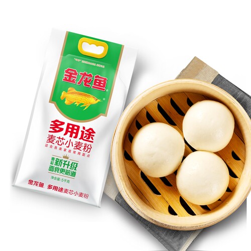 金龙鱼多用途麦芯小麦面粉5kg家用中式点心包子馒头 中筋面粉 - 图3
