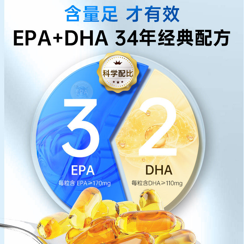 康麦斯深海鱼油调节血脂omega胶囊成人中老年调节血脂200粒×2瓶,淘宝优惠券,粉丝福利购,淘宝优惠卷