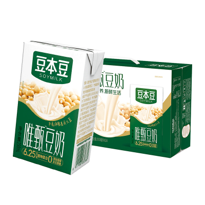 豆本豆唯甄原味豆奶250ml*24盒饮料早餐奶野餐分享新老包装随机发