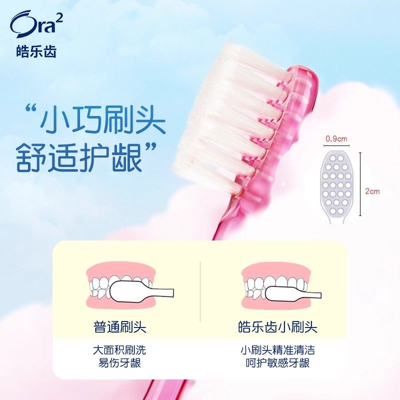 Ora2皓乐齿顶端超细软毛牙刷（超软毛*4）成人牙刷清洁口腔小刷头,淘宝优惠券,粉丝福利购,淘宝优惠卷