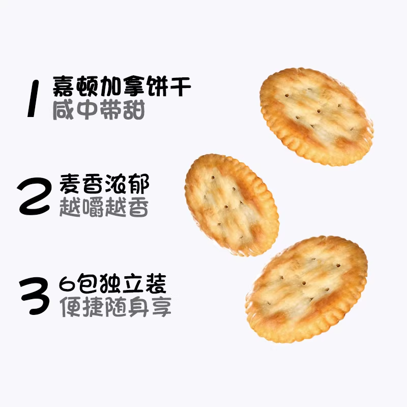 嘉顿加拿饼干小圆饼360g早餐麦香薄饼儿童休闲零食,淘宝优惠券,粉丝福利购,淘宝优惠卷