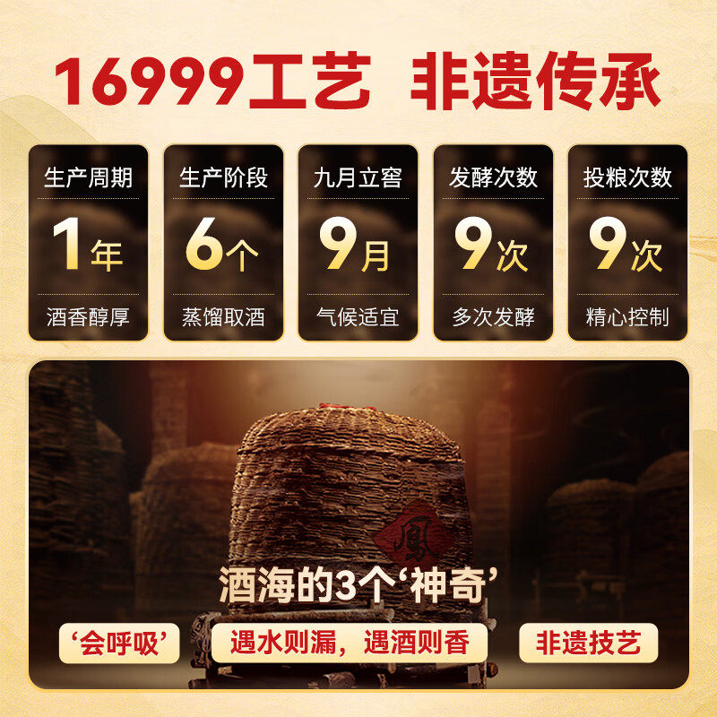 西凤酒海窖龄20年52度凤香型高档白酒礼盒装送礼送长辈500ml*2瓶