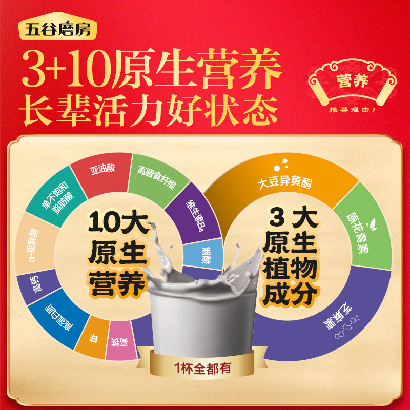 五谷磨房食养礼黑芝麻糊粉山药粉年货礼盒过年送礼长辈营养品礼包