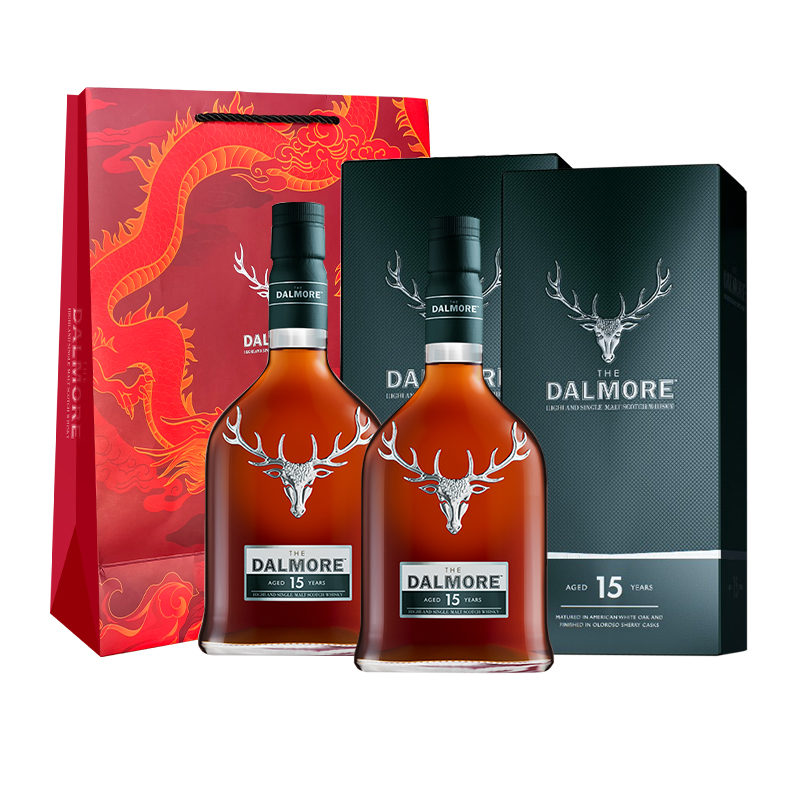 DALMORE/大摩15年单一麦芽苏格兰威士忌700ml*2瓶【节日送礼】-图0