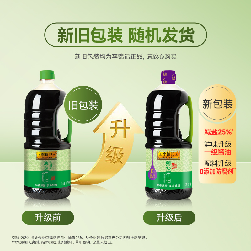 李锦记薄盐生抽天然薄盐健康酱油精选原料凉拌炒菜家用调味1750ml