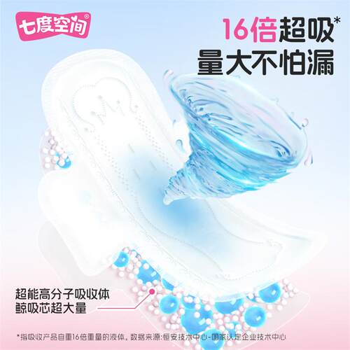【新国标】七度空间超薄棉柔亲肤透气七层专业结构日用护翼卫生巾 - 图1
