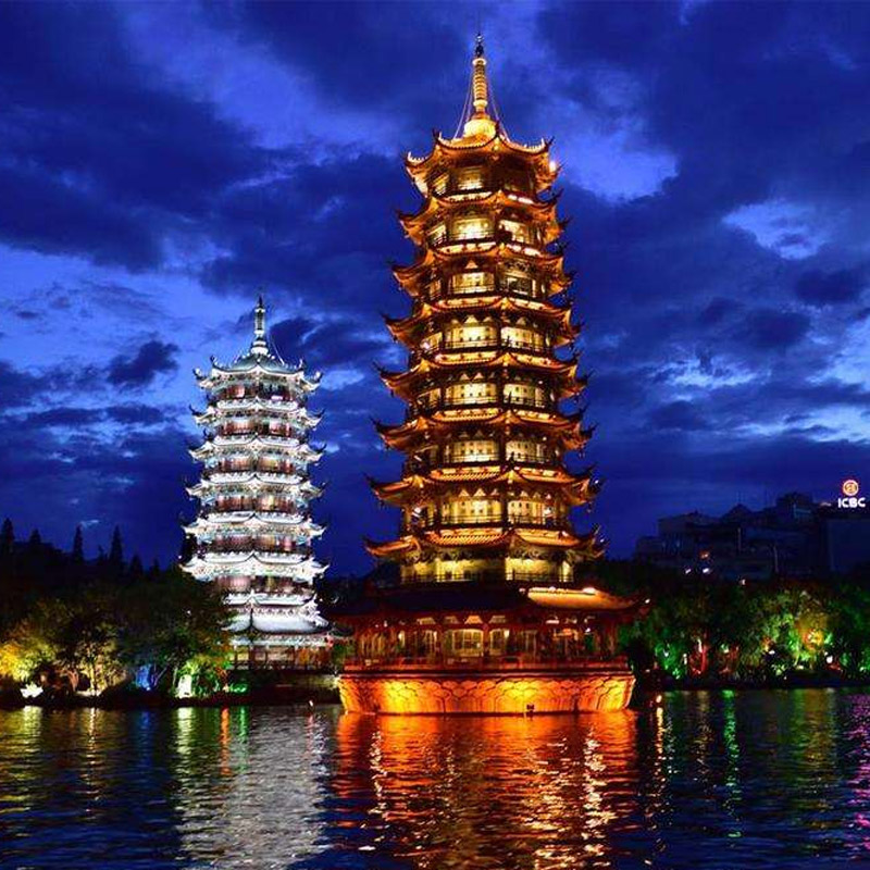 [桂林两江四湖景区-夜游一江四湖]桂林旅游漓江豪华游船票门票