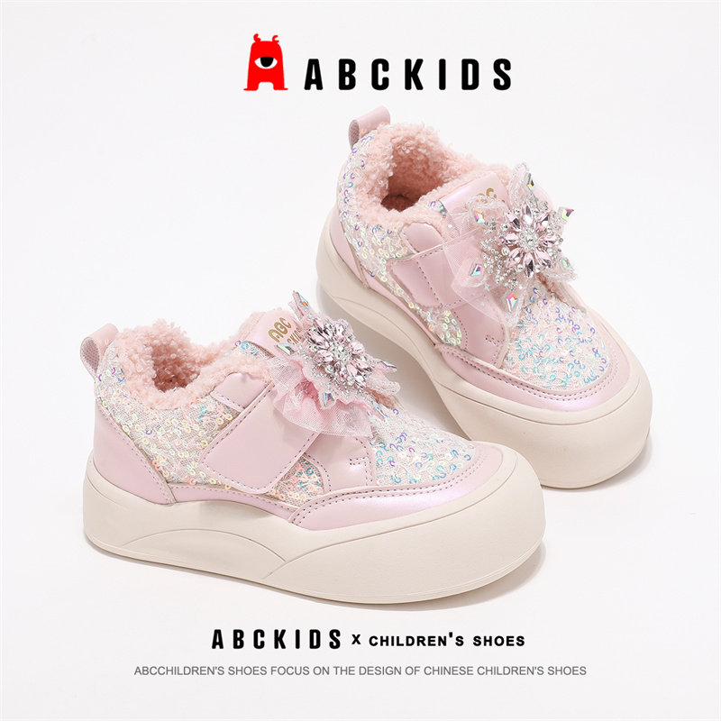 Abckids女童棉鞋25冬季新款儿童鞋子