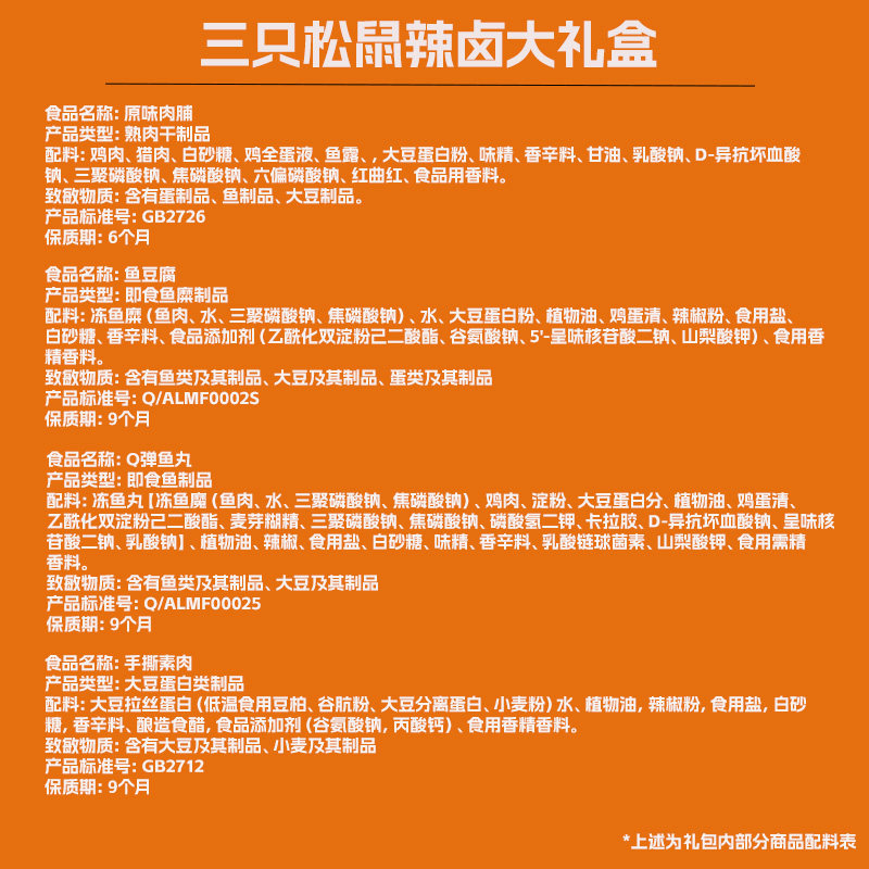三只松鼠辣卤大礼盒肉类团购夜宵小吃团购卤味节日送礼,淘宝优惠券,粉丝福利购,淘宝优惠卷