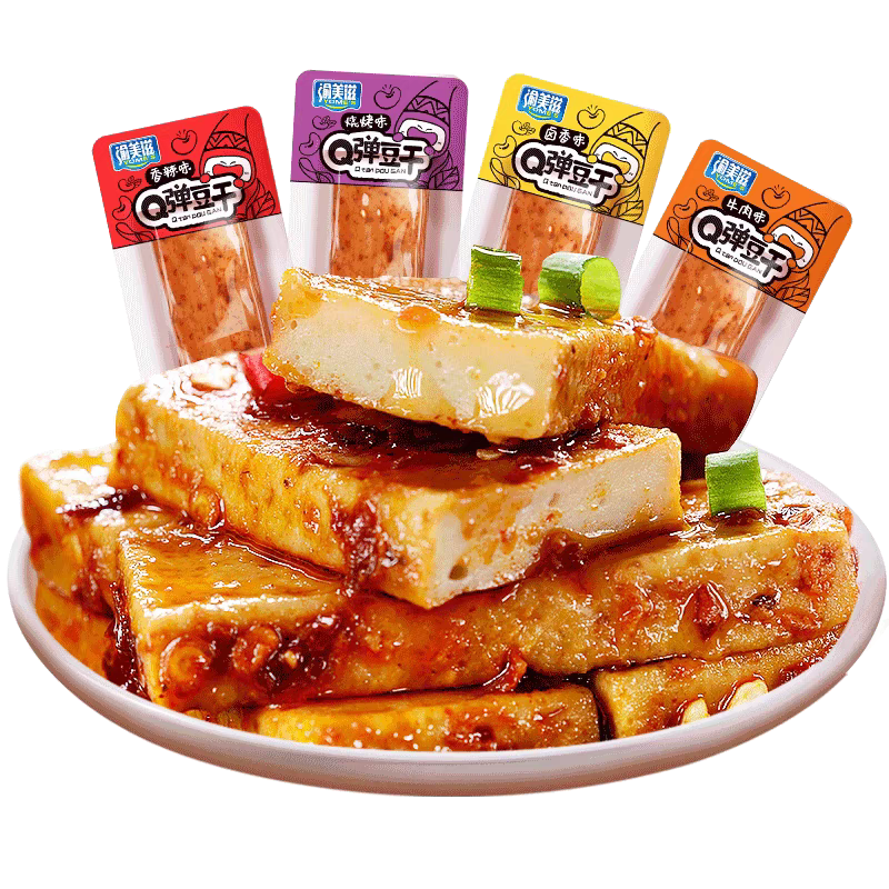 渝美滋Q弹嫩豆腐干解馋零食手磨豆干小吃休闲食品夜宵豆制品整箱 - 图3