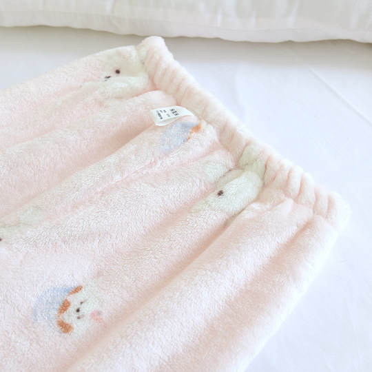 儿童可爱卡通秋冬加厚加绒珊瑚绒睡裤保暖女童法兰绒家居裤亲子