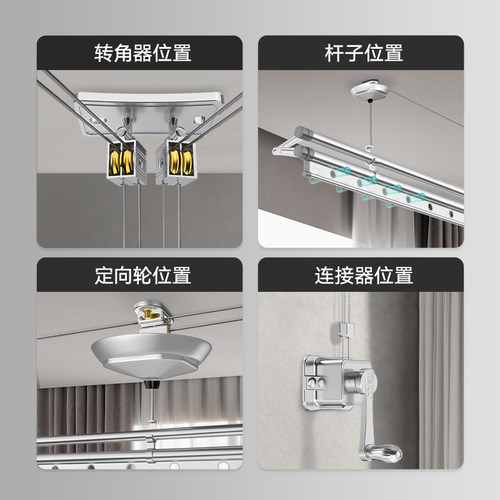 金贵夫人升降晾衣架晾衣绳维修配件原装钢丝绳线阳台凉衣杆不锈钢 - 图2