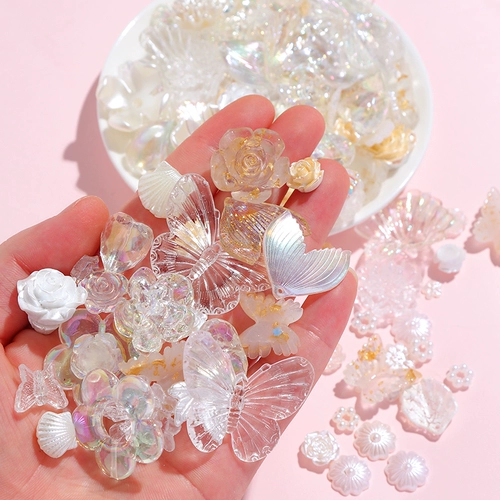 Прозрачный кремовый чехол для телефона с бантиком, набор материалов ручной работы, барсетка, аксессуар с аксессуарами, в цветочек, DIY