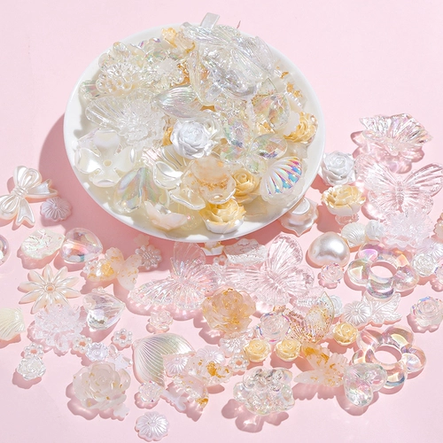 Прозрачный кремовый чехол для телефона с бантиком, набор материалов ручной работы, барсетка, аксессуар с аксессуарами, в цветочек, DIY