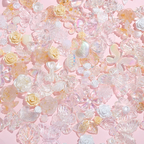 Прозрачный кремовый чехол для телефона с бантиком, набор материалов ручной работы, барсетка, аксессуар с аксессуарами, в цветочек, DIY