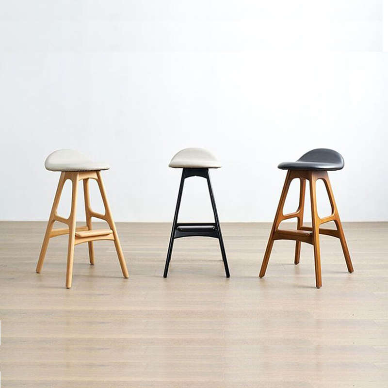 Erik Buch Model 61 Barstool 丹麦设计师吧椅家用吧凳中古高脚凳 - 图0