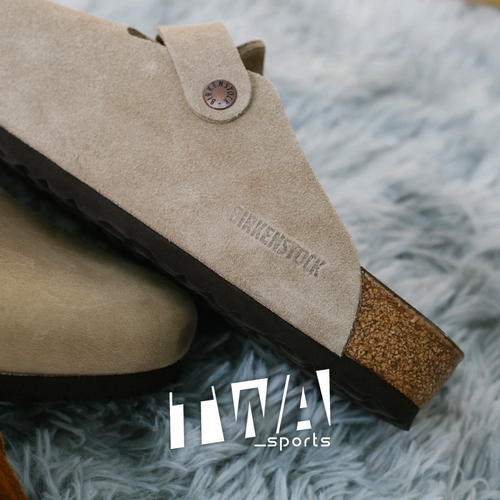 Twabirkenstock Slippers Summer Boston Импортированное пробковое дно мужчины и женщины Retro Cold Dragg Leather Head