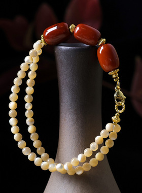 2025秋季上新双圈贝壳搭配战国红